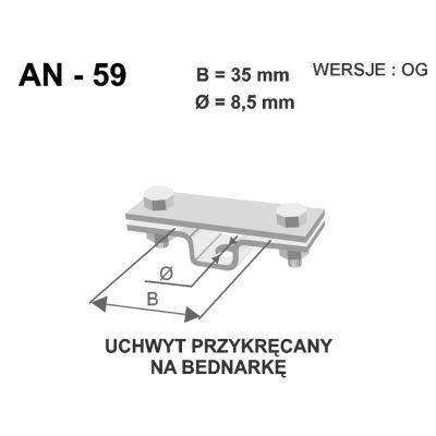 Uchwyt na bednarkę przykręcany B-30mm Z-śr. /OG/ AN-59/OG/ C192456 AN-KOM (C192456)